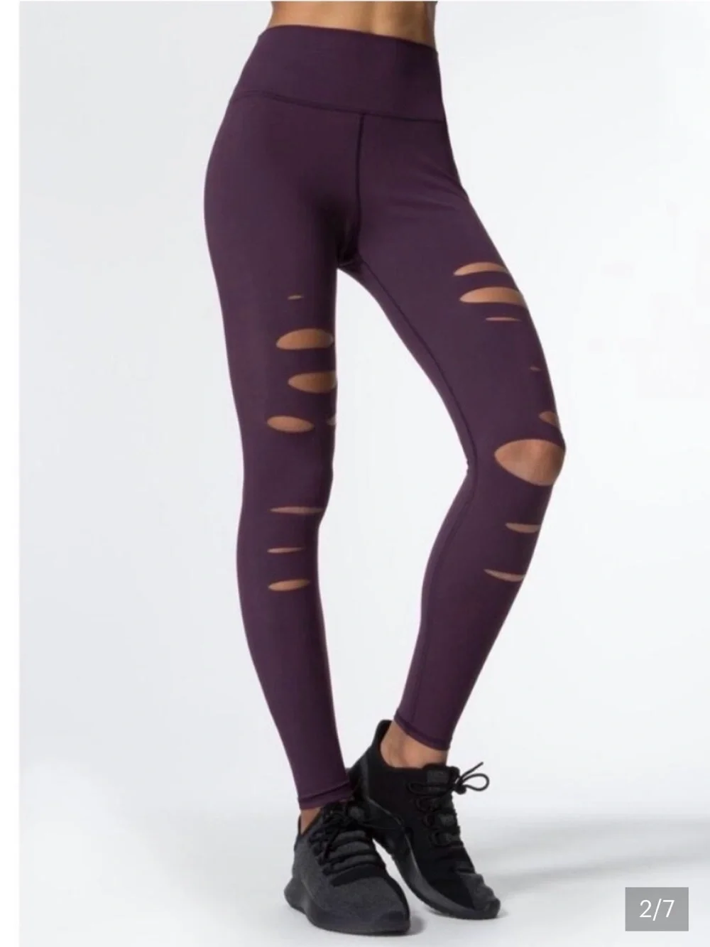 Alo Yoga High Waist Warrior Leggings Plum Purple Size Small Cutout Yoga Pants
